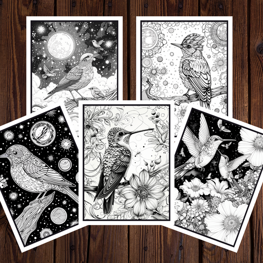 Bird Lovers Paradise Adult Coloring Book Vol. 1 - 25 Printable Coloring Pages
