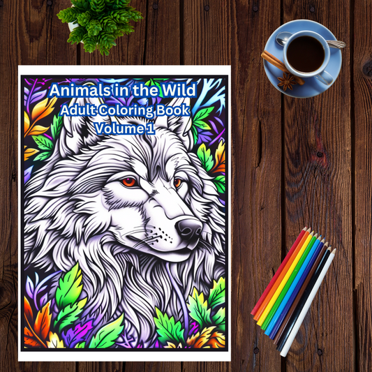 Animals in the Wild Adult Coloring Book Vol. 1 - 25 Printable Coloring Pages