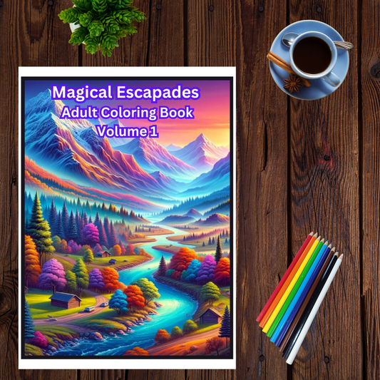 Magical Escapades Adult Coloring Book Vol. 1 - 25 Printable Coloring Pages