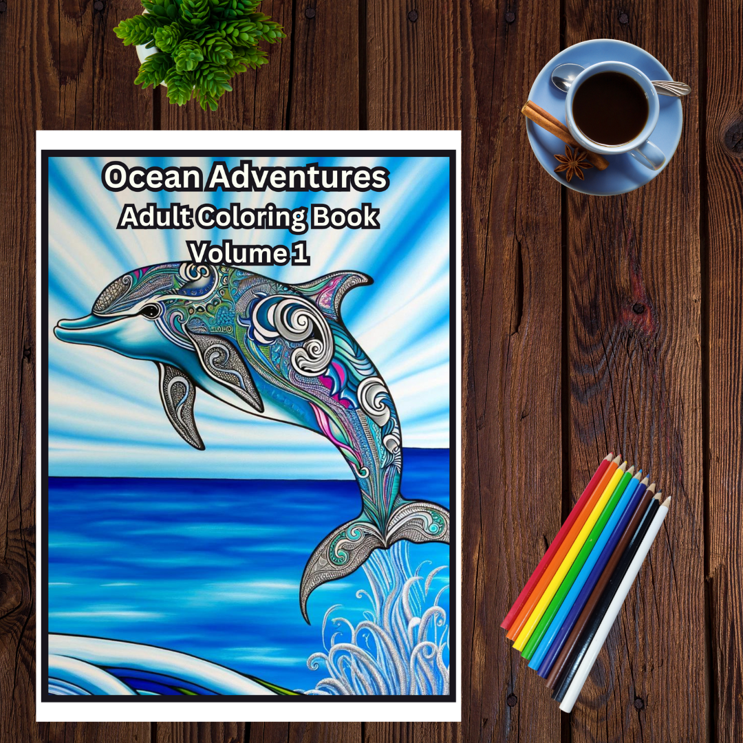 Ocean Adventures Adult Coloring Book Vol. 1 - 25 Printable Coloring Pages